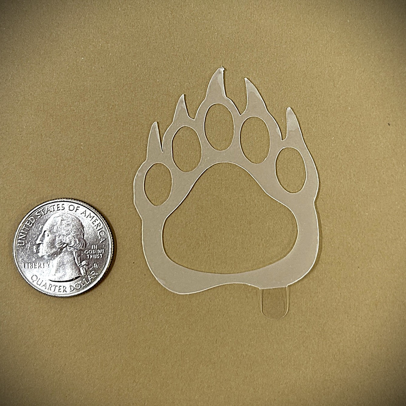 Tanning Sticker Bear Paw Cutout