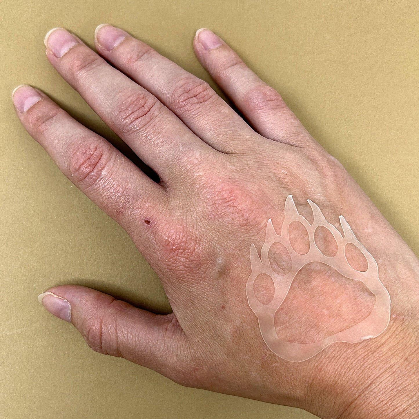 Tanning Sticker Bear Paw Cutout