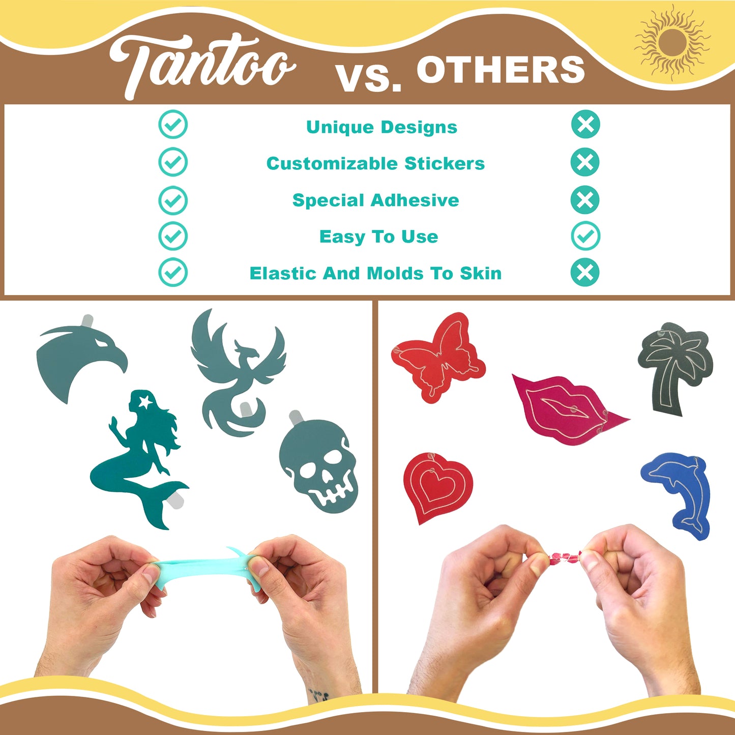Tanning Sticker Light Bringer Set | Version One 20 Unique Pieces